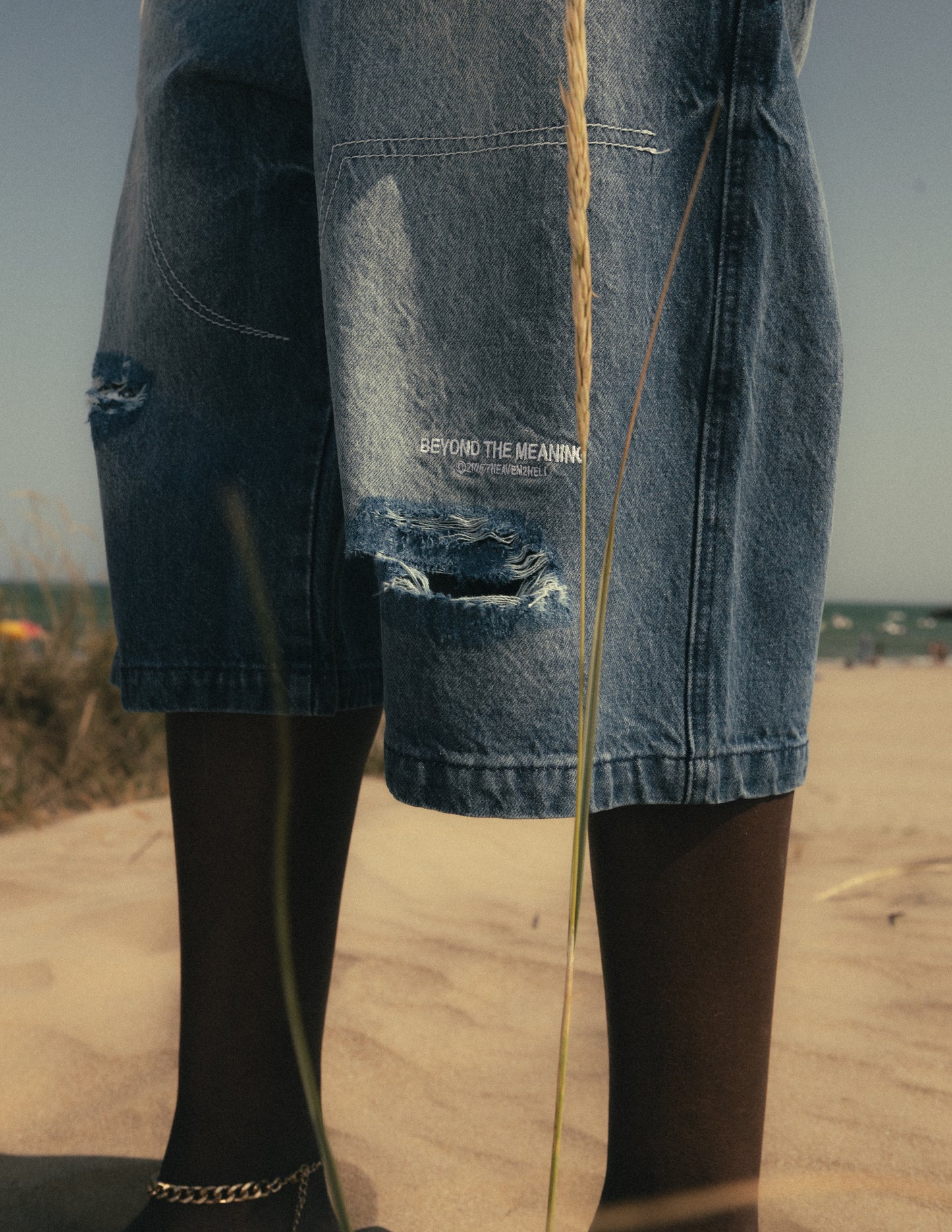 Jorts Washed Blue Denim