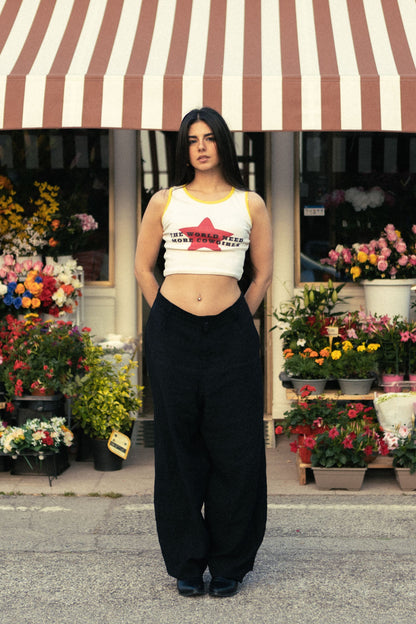 Racer Crop Top White