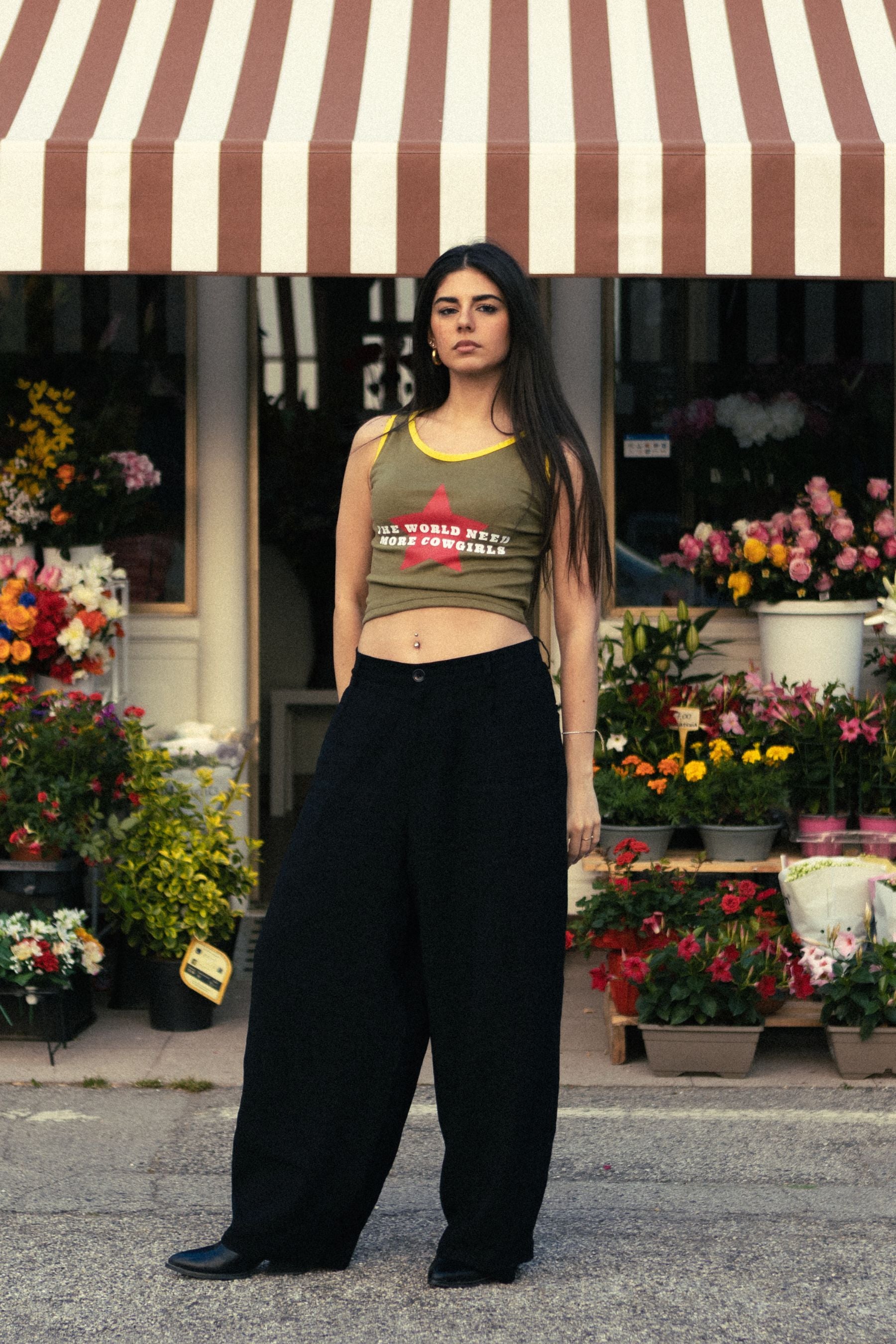Racer Crop Top Green