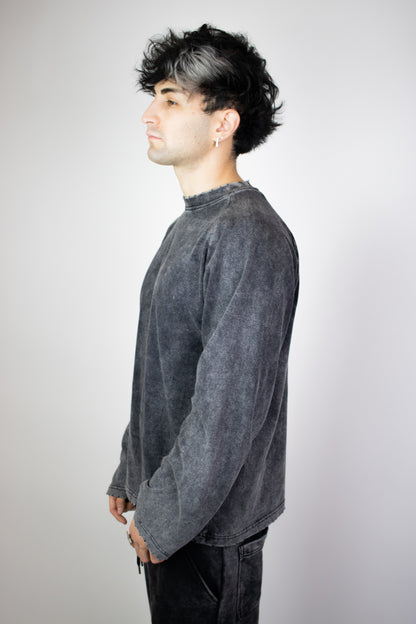 Longsleeve Basic Washed Black