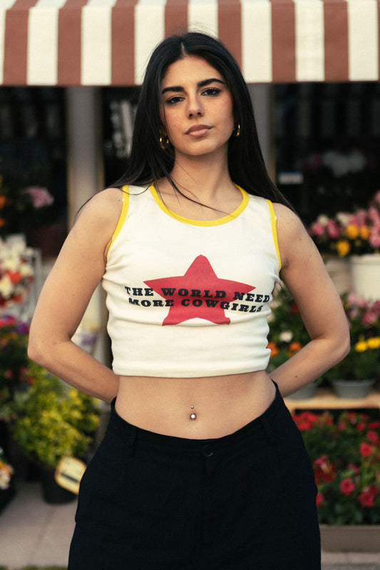 Racer Crop Top White