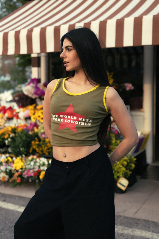 Racer Crop Top Green