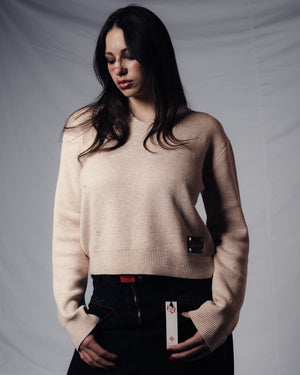 V-NECK BEIGE JUMPER