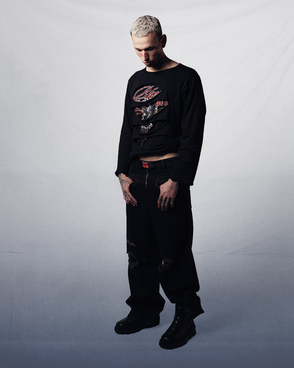 LONGSLEEVE DOUBLE LAYER BLACK