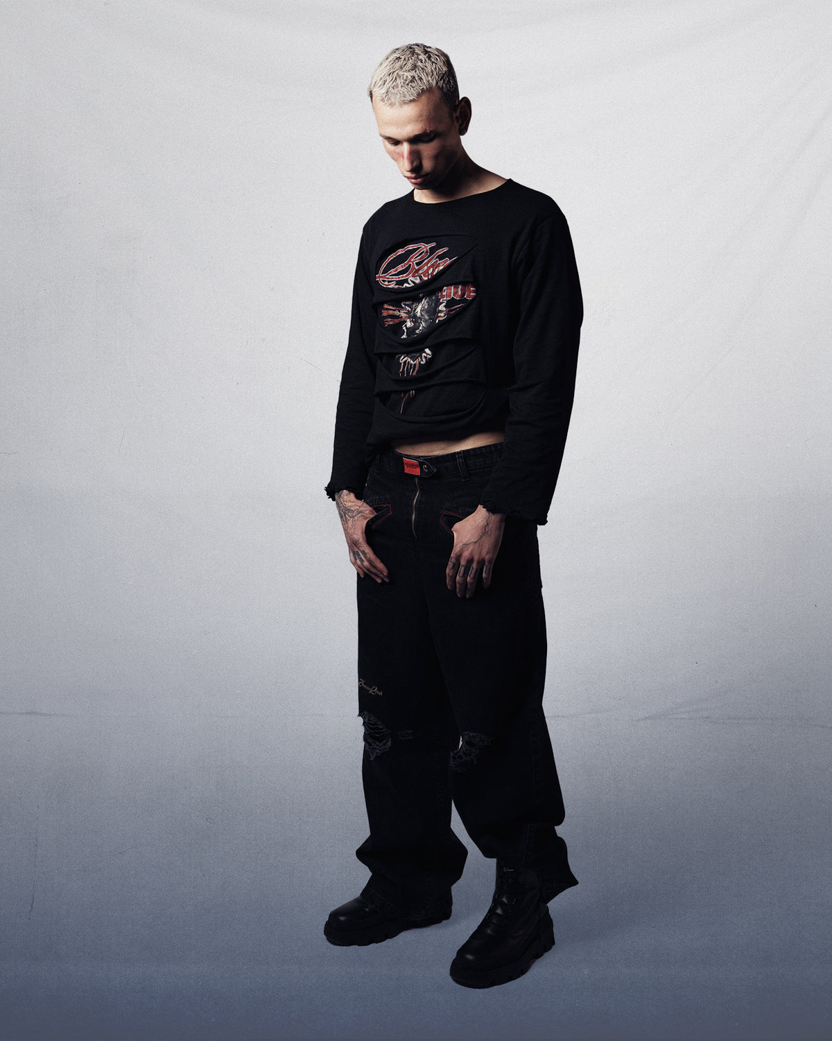 LONGSLEEVE DOUBLE LAYER BLACK