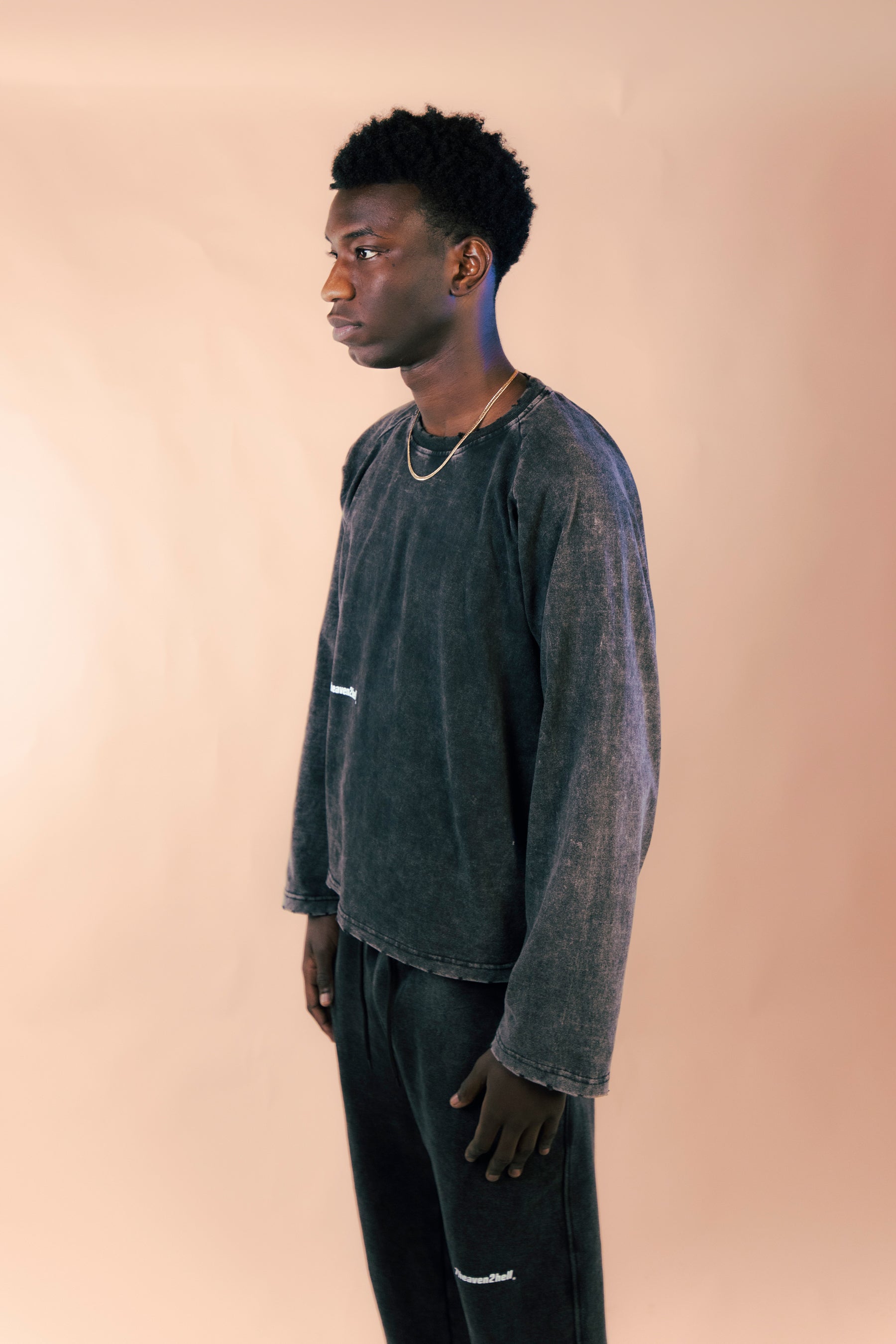 Longsleeve Basic Washed Black
