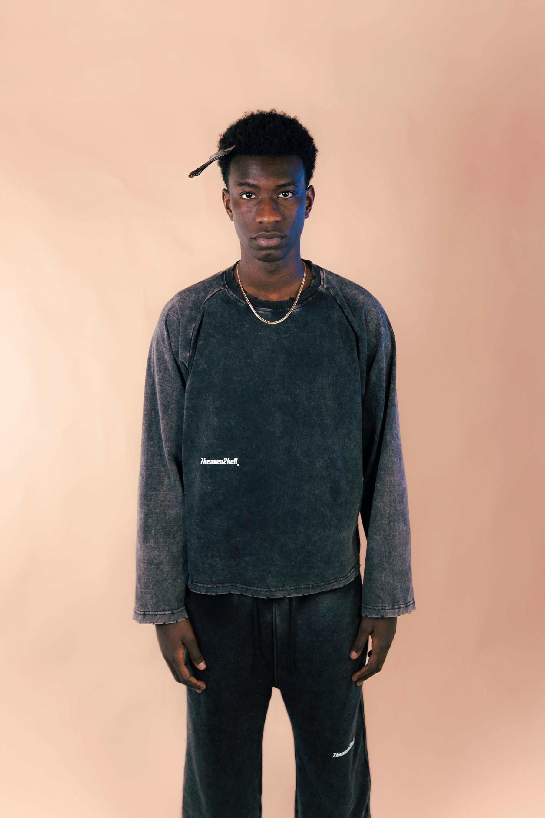 Longsleeve Basic Washed Black