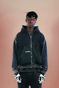 Zip Hoodie Washed Black