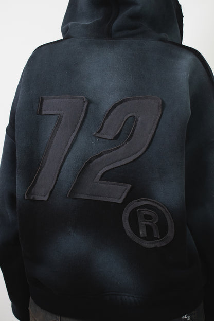 Zip Hoodie 72 Washed Black