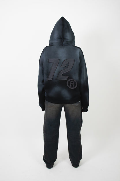 Zip Hoodie 72 Washed Black