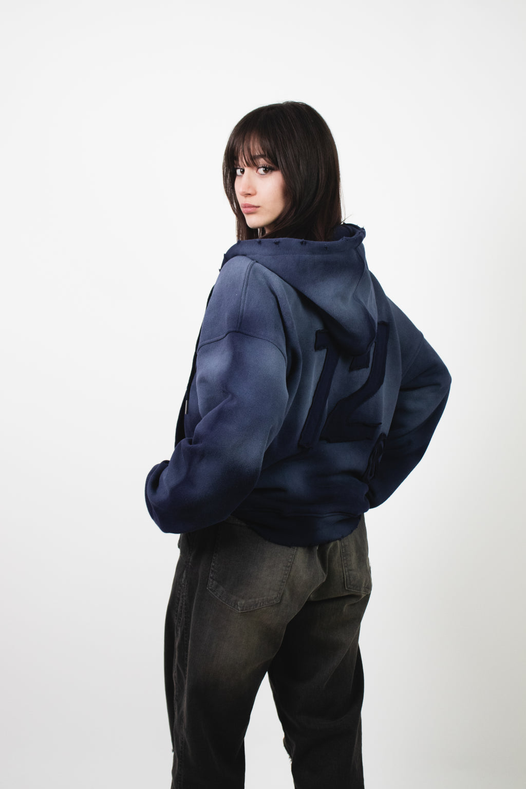 Zip Hoodie 72 Washed Blue