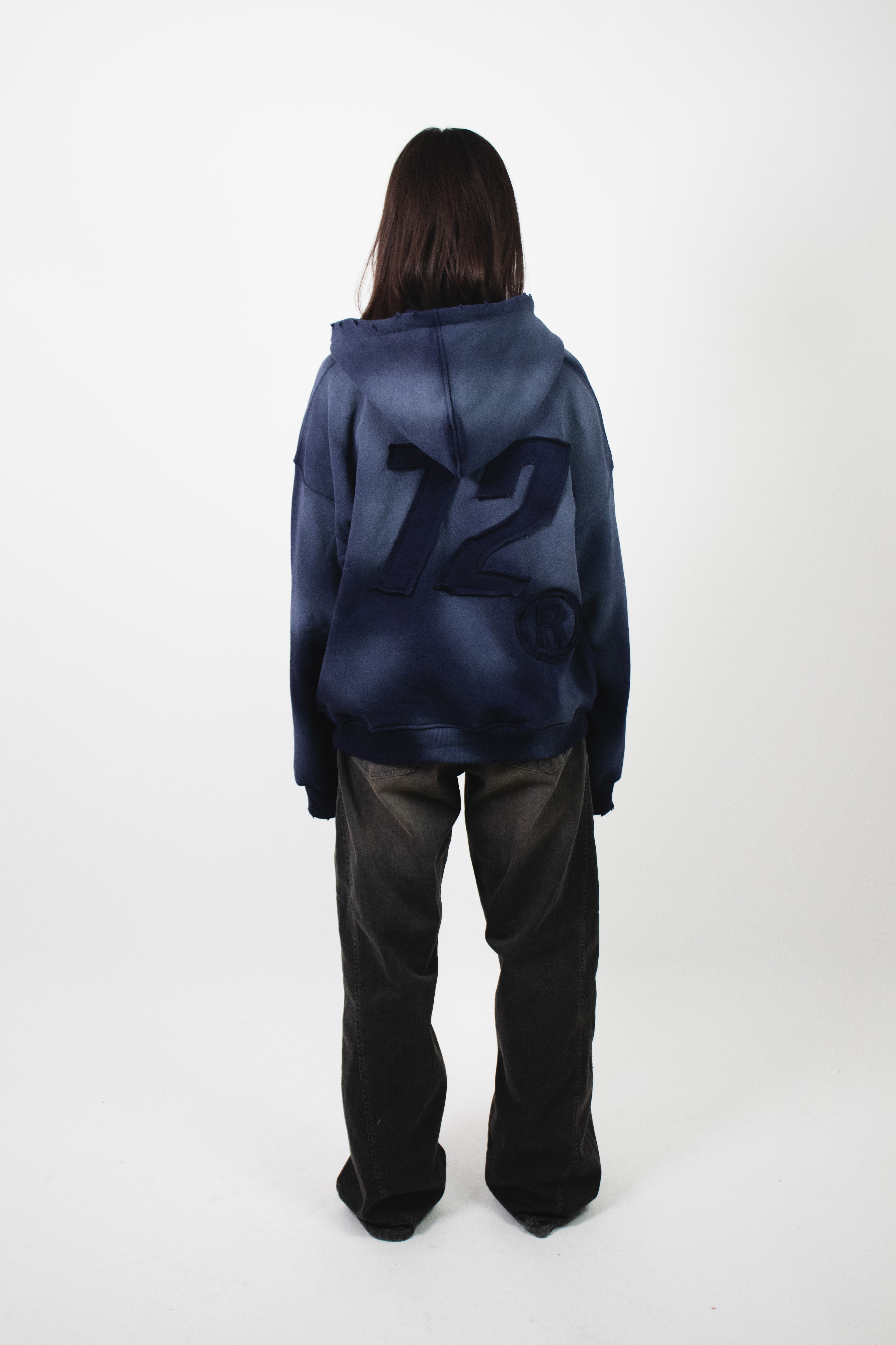 Zip Hoodie 72 Washed Blue