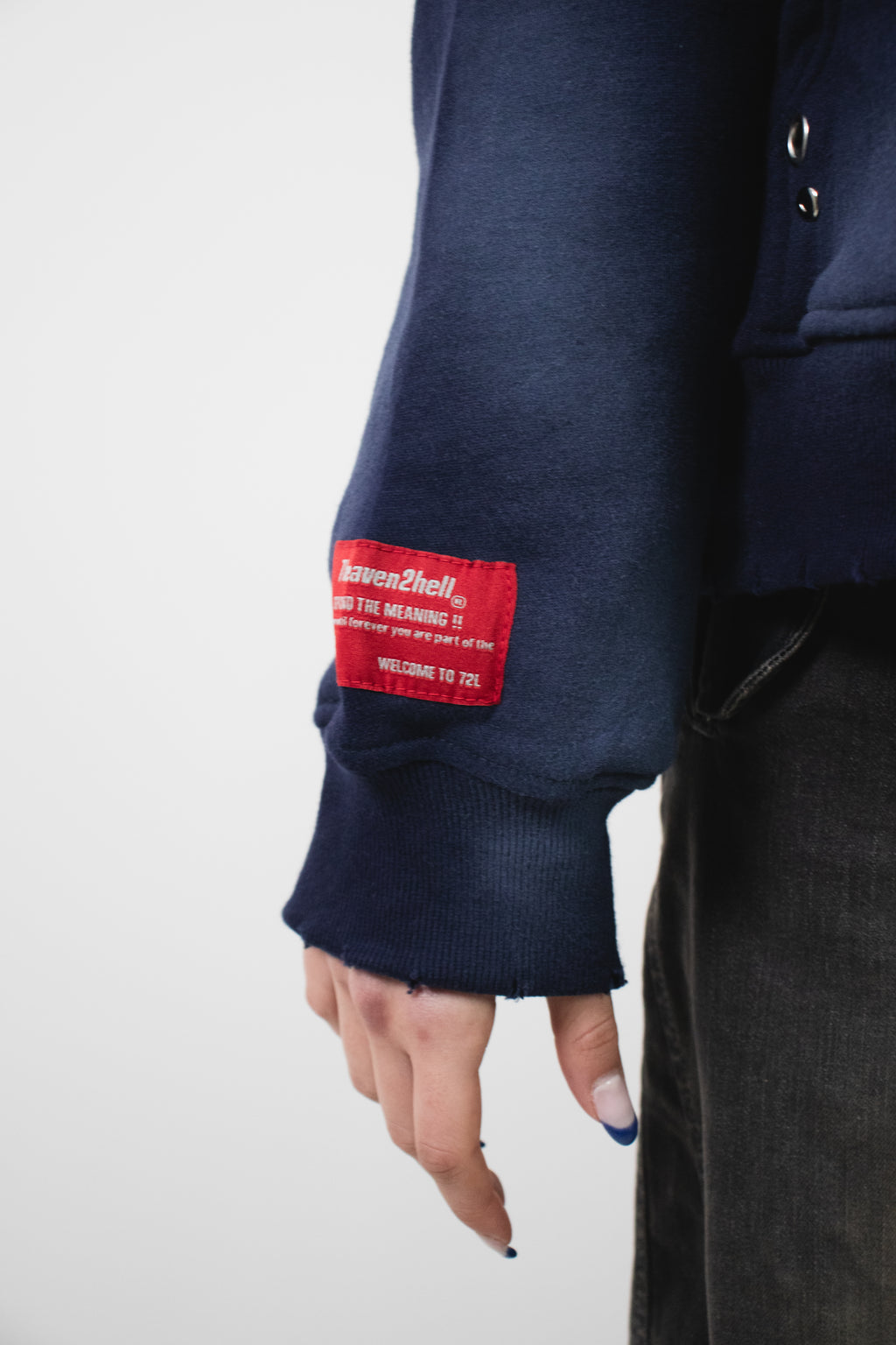 Zip Hoodie 72 Washed Blue