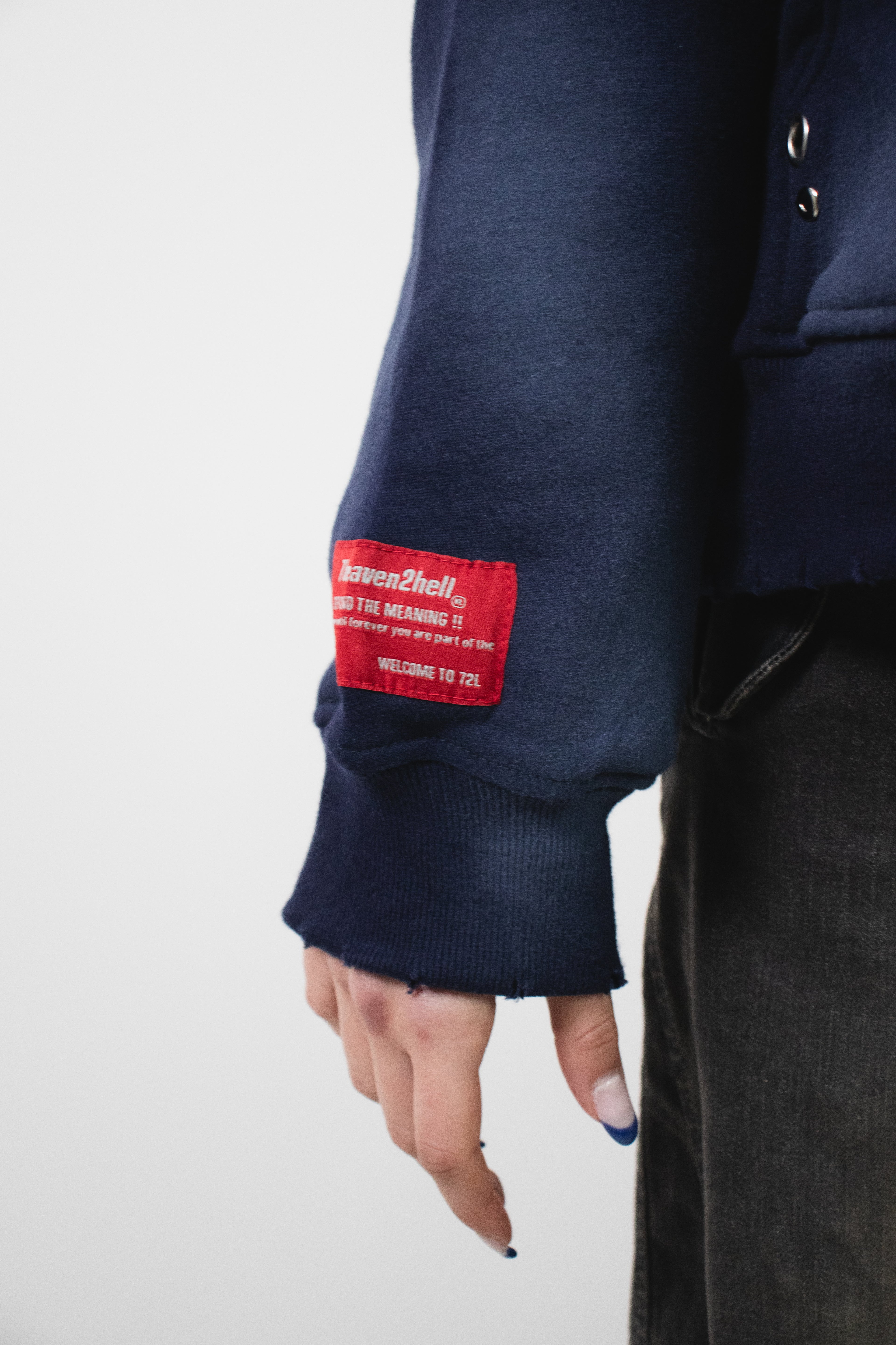 Zip Hoodie 72 Washed Blue